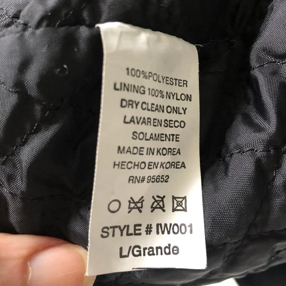 Sans Souci Black Belted Satiny Jacket, Size Large